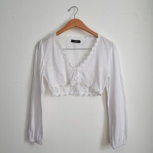 Floral Long Sleeve Crop Top